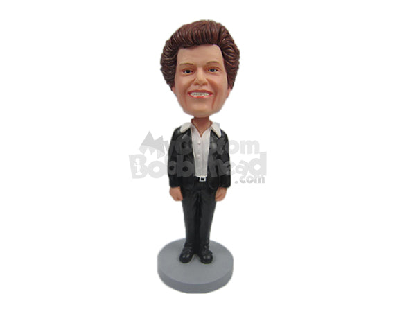 Custom Bobblehead Neat Dapper Male In Semi Formal Attire - Leisure & Casual Casual Males Personalized Bobblehead & Cake Topper