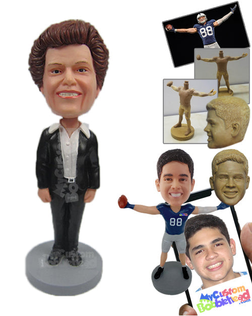 Neat Dapper Male in Semi-Formal Attire Personalized Bobblehead