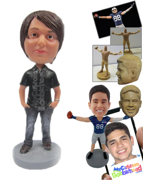 Stylish Man with Bracelet Personalized Bobblehead