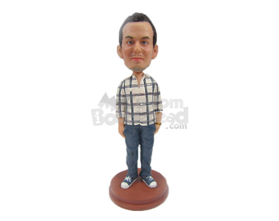 Custom Bobblehead Cool Male In Daily Casuals - Leisure & Casual Casual Males Personalized Bobblehead & Cake Topper