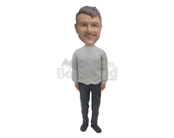 Custom Bobblehead Elegant Smart Man In Classics - Leisure & Casual Casual Males Personalized Bobblehead & Cake Topper