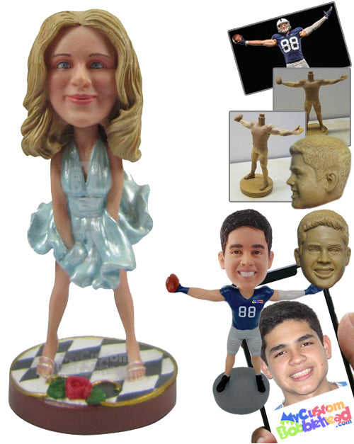 Gorgeous Woman Dancing to the Beats Personalized Bobblehead