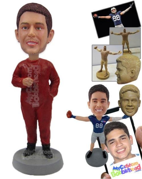 Male in Full-Length Comfortable Gown Personalized Bobblehead