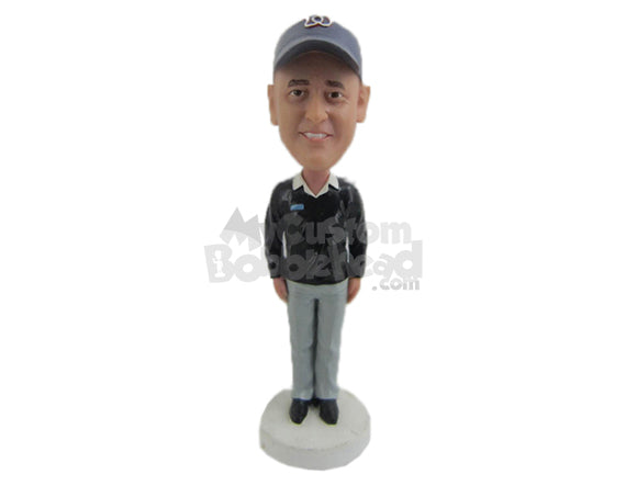 Custom Bobblehead Neat Handsome Male Standing Upright - Leisure & Casual Casual Males Personalized Bobblehead & Cake Topper