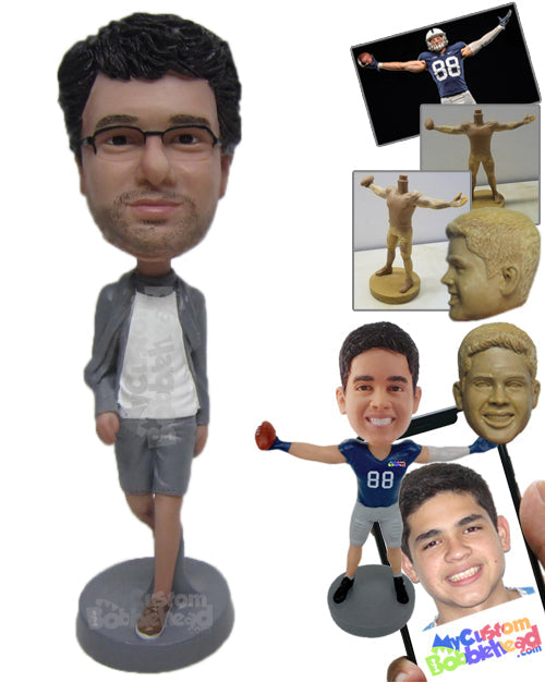 Cool Dude Chilling Out In Shorts Personalized Bobblehead