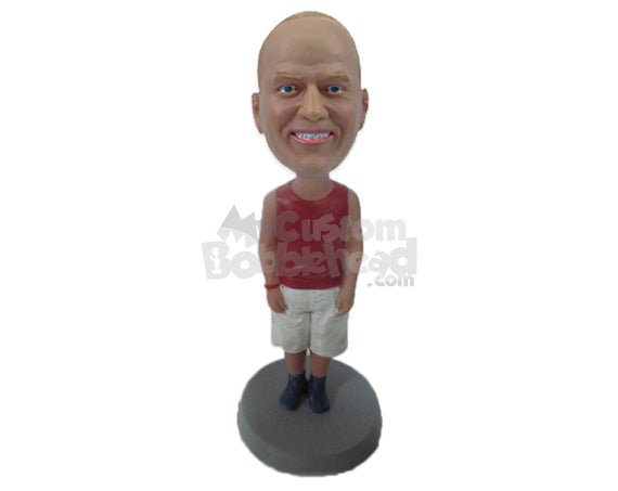 Cool Guy in Shorts and Sleeveless Vest Personalized Bobblehead