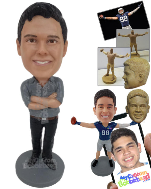 Super Cool Dude in Shirt and Slacks Personalized Bobblehead