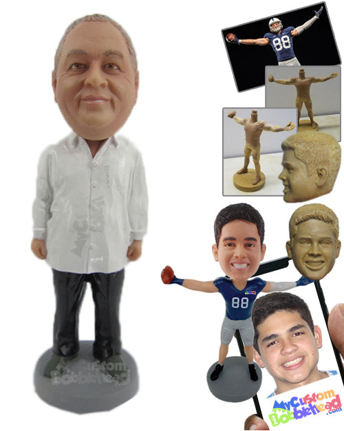 Graceful Man in Comfortable Casuals Personalized Bobblehead