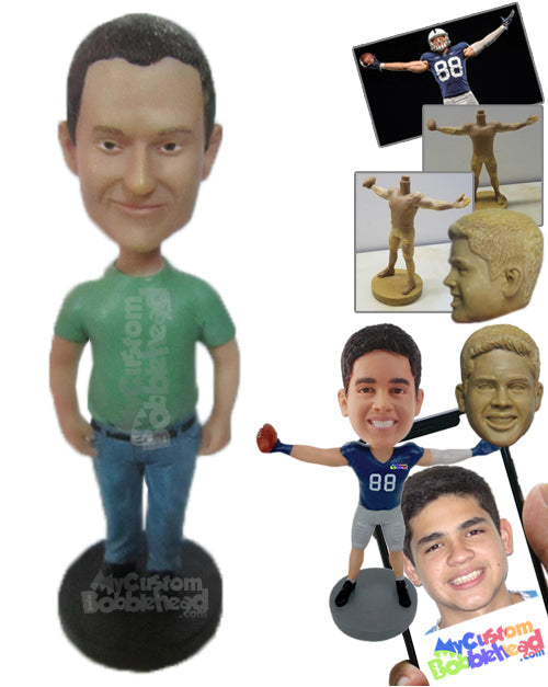 Muscular Hunk with Trendy Polo Personalized Bobblehead