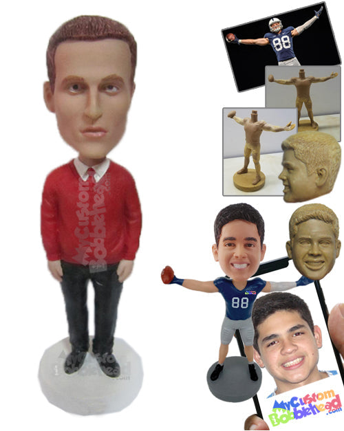 Dapper Male in Bright Formal Attire Personalized Bobblehead