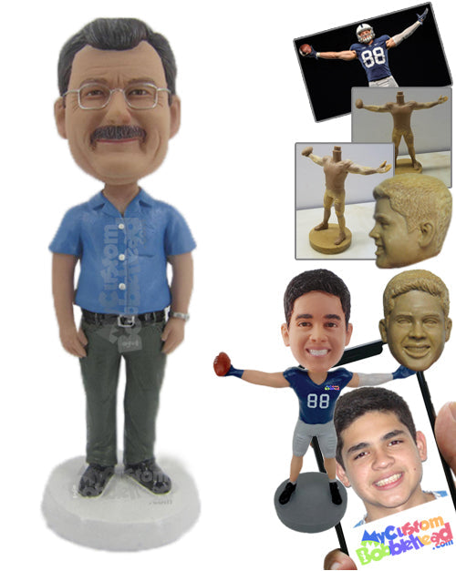 Happy Smart Male Standing Upright Personalized Bobblehead