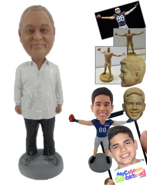 Classic Man in Comfortable Casuals Personalized Bobblehead