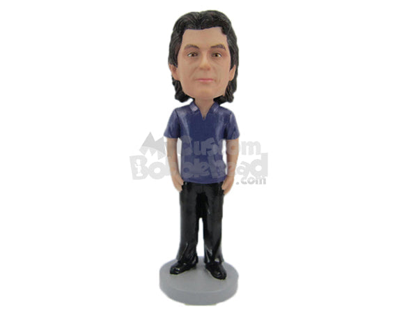 Custom Bobblehead Neat Dude With Straight Posture - Leisure & Casual Casual Males Personalized Bobblehead & Cake Topper