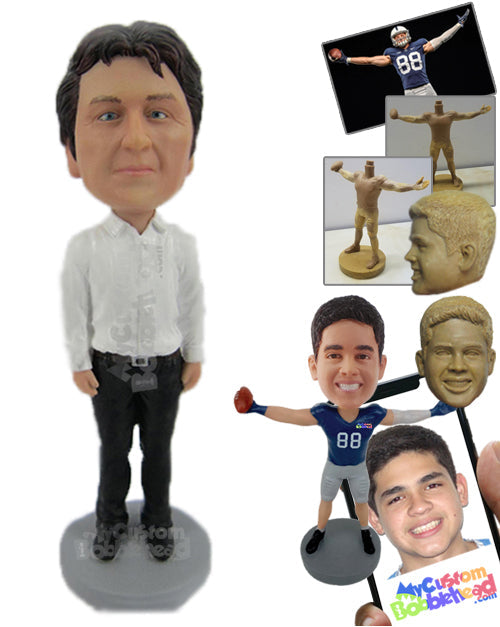 Handsome Neat Gentleman Rocking with Evergreen Style Personalized Bobblehead