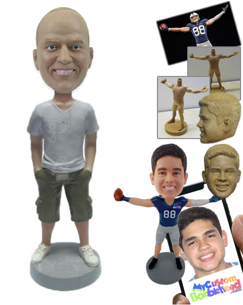 Muscular Hunk in Stylish Shorts Personalized Bobblehead