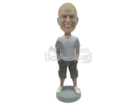 Muscular Hunk in Stylish Shorts Personalized Bobblehead