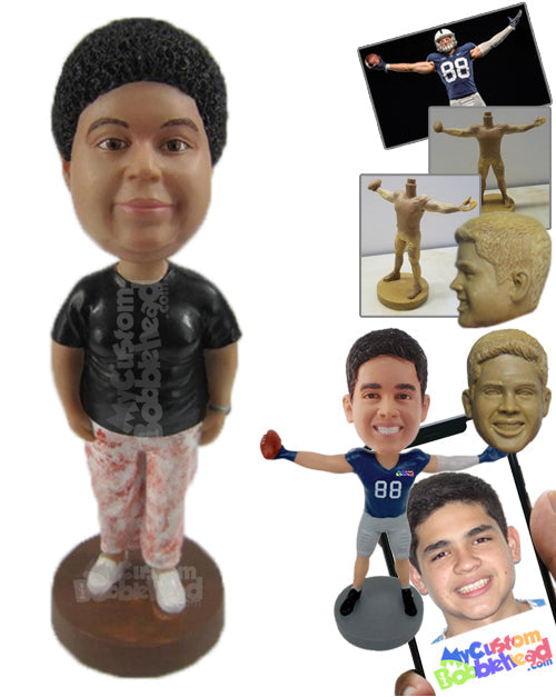 Guy in Stylish Trendy Trousers Personalized Bobblehead