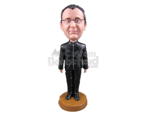 Custom Bobblehead Smart Sophisticated Gentleman Standing Upright - Leisure & Casual Casual Males Personalized Bobblehead & Cake Topper