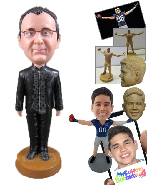 Smart Sophisticated Gentleman Standing Upright Personalized Bobblehead