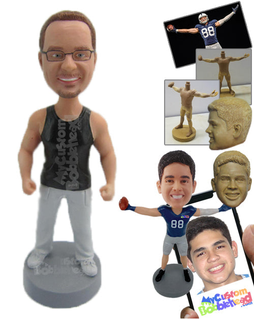 Muscular Hunk in Stylish Vest Personalized Bobblehead