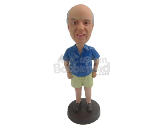 Custom Bobblehead Graceful Male In Comfortable Casuals - Leisure & Casual Casual Males Personalized Bobblehead & Cake Topper