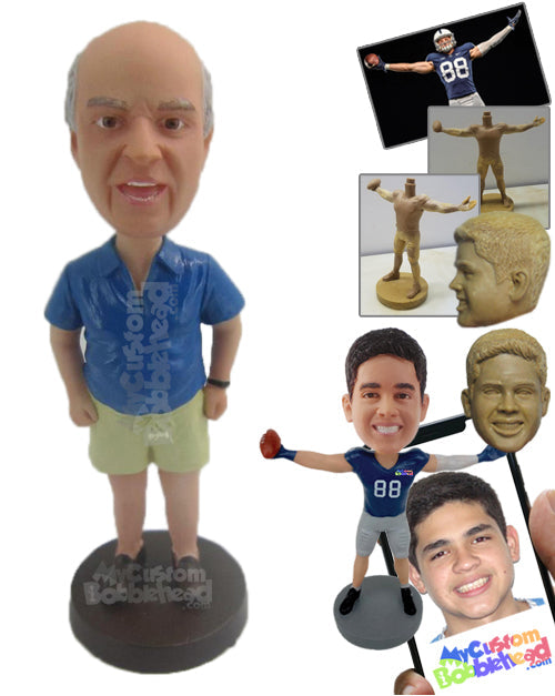 Graceful Male in Comfortable Casuals Personalized Bobblehead