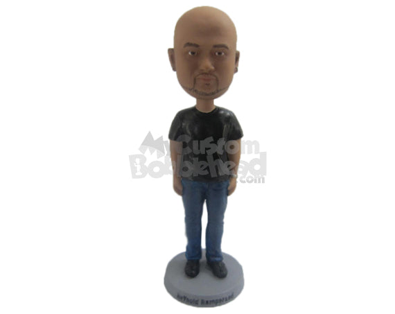 Custom Bobblehead Stunning Dude In Upright Position - Leisure & Casual Casual Males Personalized Bobblehead & Cake Topper