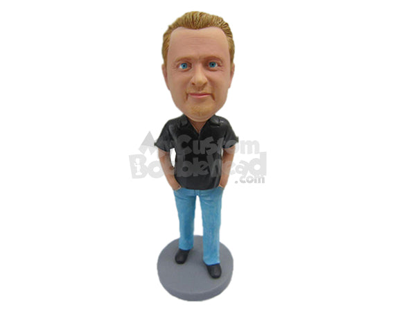 Custom Bobblehead Handsome Neat Male In Casual Dress - Leisure & Casual Casual Males Personalized Bobblehead & Cake Topper