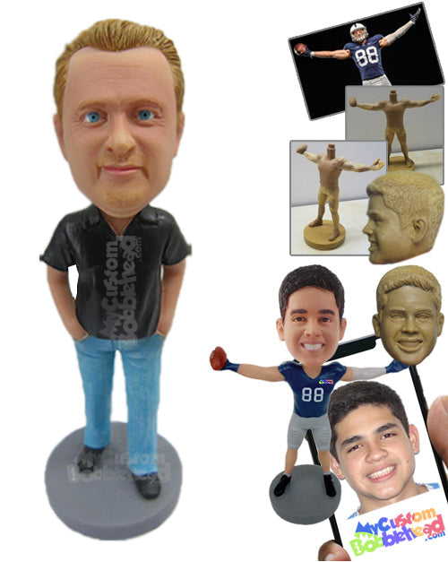 Handsome Neat Male in Casual Dress Personalized Bobblehead