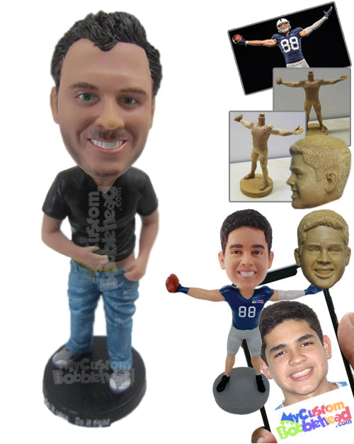 Neat Dude in Daily Outfit Personalized Bobblehead