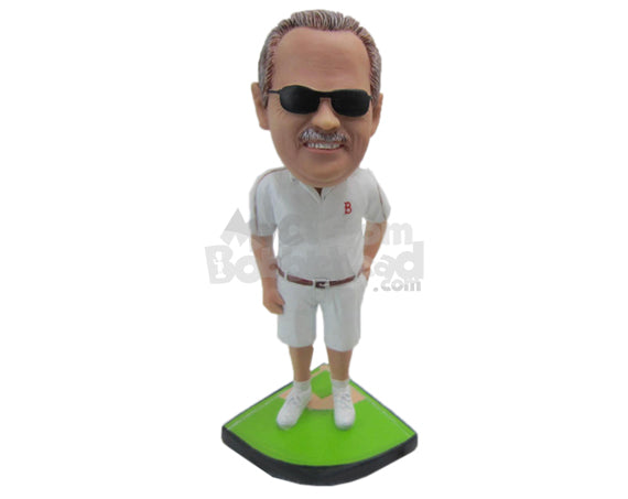 Custom Bobblehead Graceful Gentleman In Sporty Outfit - Leisure & Casual Casual Males Personalized Bobblehead & Cake Topper