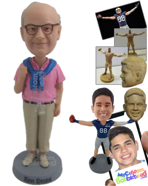 Dashing Gentleman in Bright Coloured Shirt Personalized Bobblehead