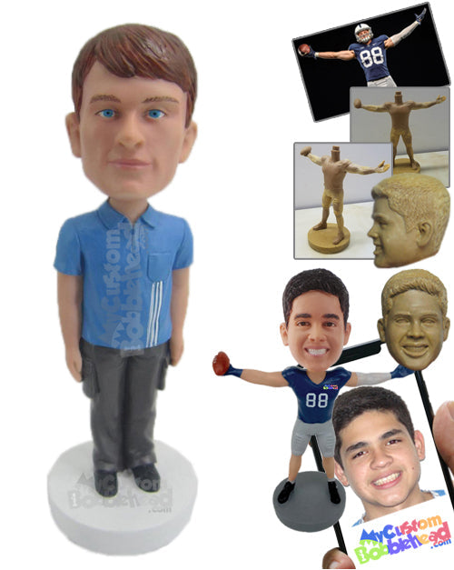 Neat Man in Upright Position Personalized Bobblehead