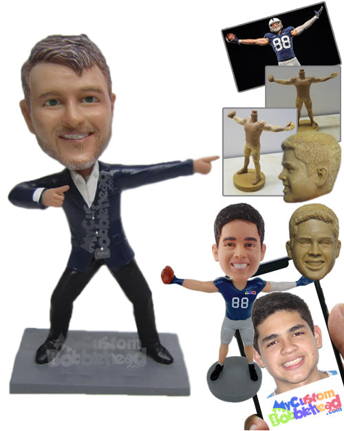 Handsome Dude Rocking in Suit Personalized Bobblehead