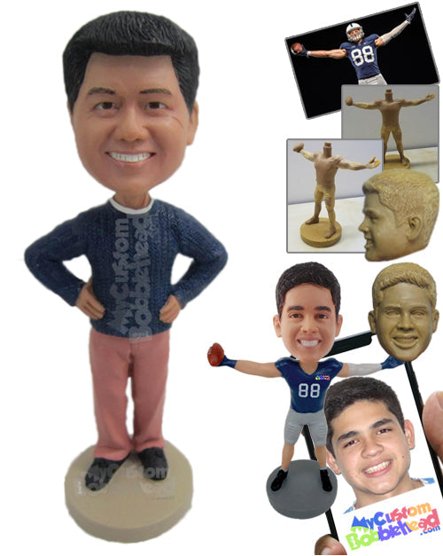 Good Looking Male Smiling with Confidence Personalized Bobblehead