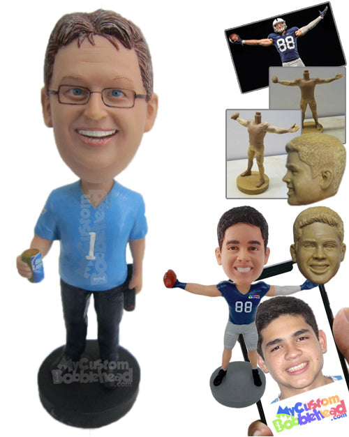 Sports Guy Wearing a Jersey and Casual Pants with Shoes Personalized Bobblehead