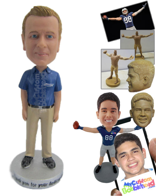 Trendy Pal in Shirt, Pants, and Sneakers Personalized Bobblehead