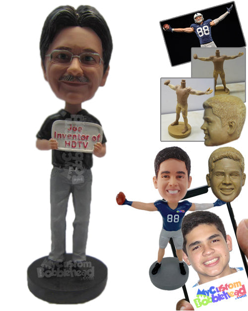 Trendy Man in Short-Sleeved Shirt and Formal Pants Personalized Bobblehead