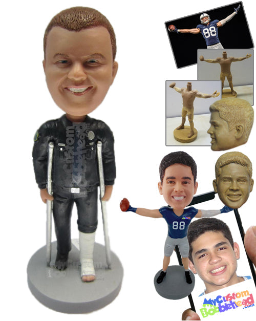 Fashionable Man Wearing a Cool Jacket and Jeans Personalized Bobblehead