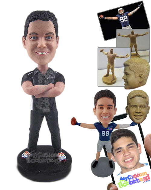 Handsome Guy wearing T-shirt, Casual Jeans with Sneakers Personalized Bobblehead