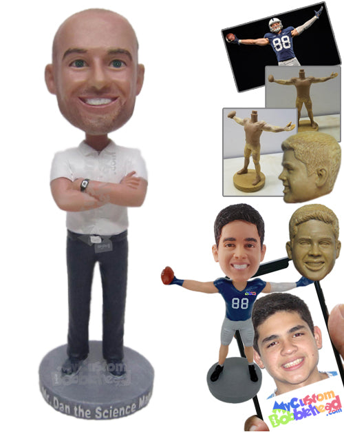 Fashionable Pal Wearing a Shirt, Formal Pants with Casual Shoes On Personalized Bobblehead