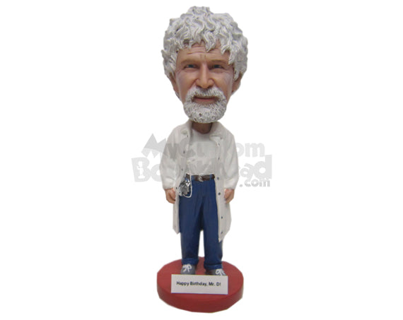 Custom Bobblehead Doctor Ready For Action In Jeans And Cool Sneakers - Leisure & Casual Casual Males Personalized Bobblehead & Cake Topper