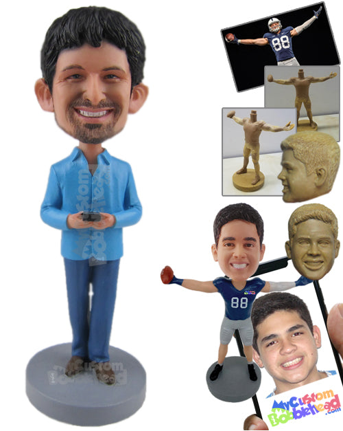 Guy Wearing a Long-Sleeved Shirt with Formal Pants and Shoes Personalized Bobblehead