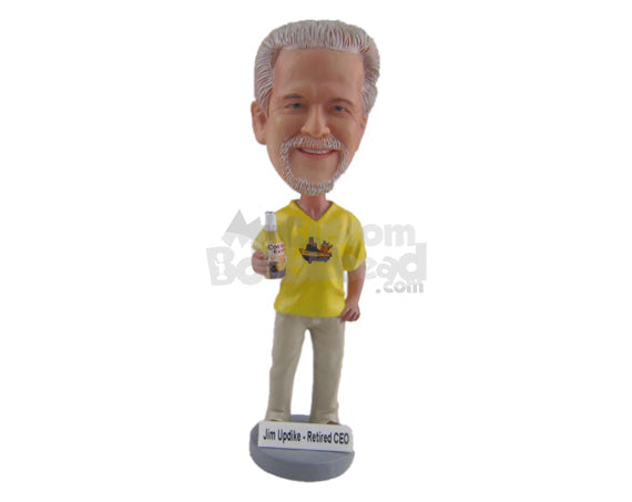 Custom Bobblehead Male Wearing A Cool T-Shirt And Trendy Pants - Leisure & Casual Casual Males Personalized Bobblehead & Cake Topper