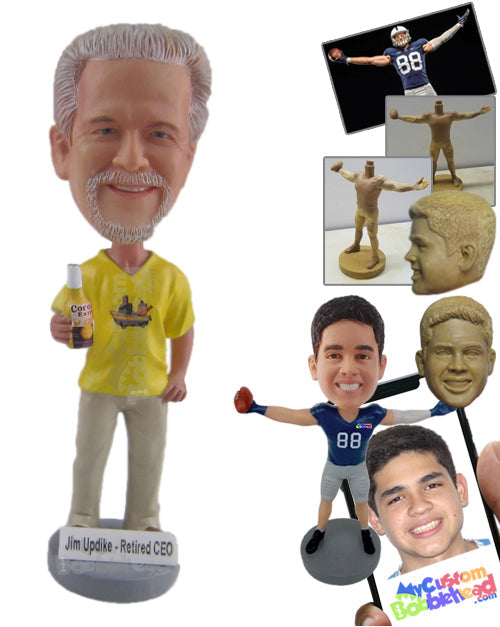 Male Wearing a Cool T-Shirt and Trendy Pants Personalized Bobblehead