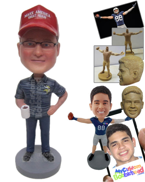 Casual Man Wearing A T-Shirt and Jeans with Boots Personalized Bobblehead