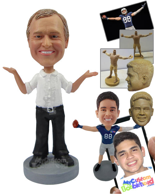 Good Looking Man in Formal Dress Presenting Himself to the World Personalized Bobblehead