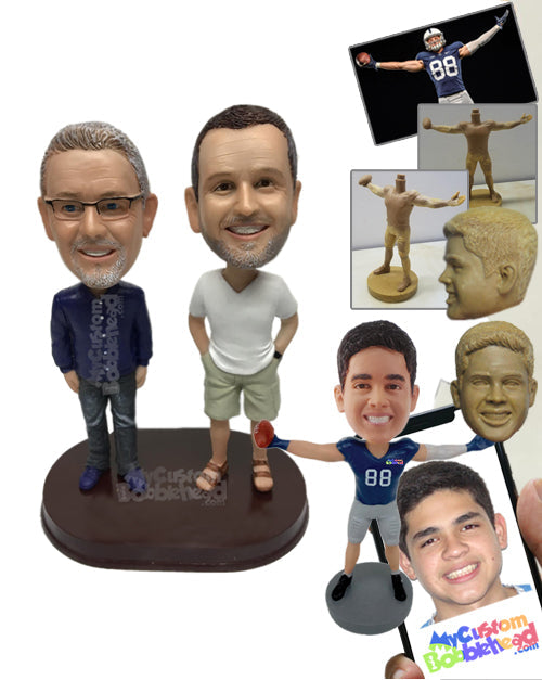 Two Casual Guys Having a Chat Personalized Bobblehead