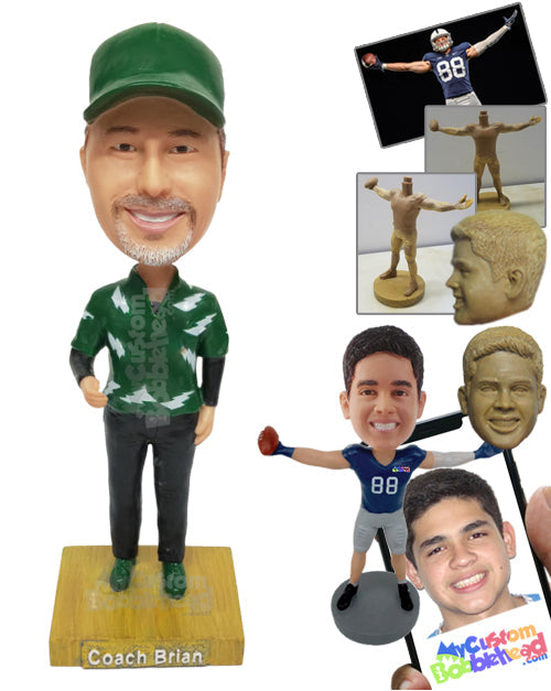 Cool Guy Wearing a Cap with Sweater and Pants Personalized Bobblehead