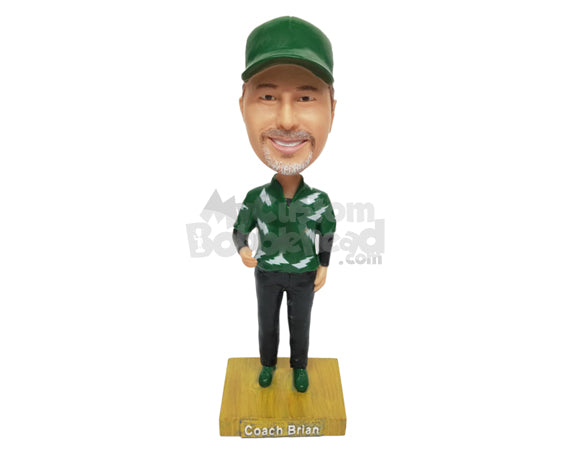 Cool Guy Wearing a Cap with Sweater and Pants Personalized Bobblehead